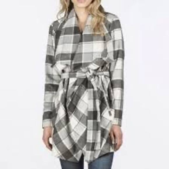 NWT Matilda Jane Womens XS Black Grey Plaid Check It Twice Jacket Sweater Coat - Picture 11 of 16